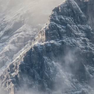 Winter foggy mountain wallpaper