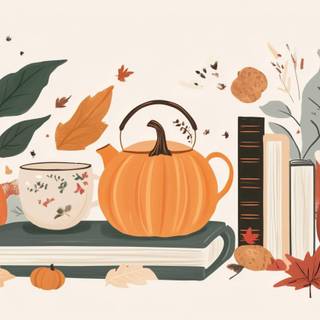 Cozy Halloween laptop wallpaper