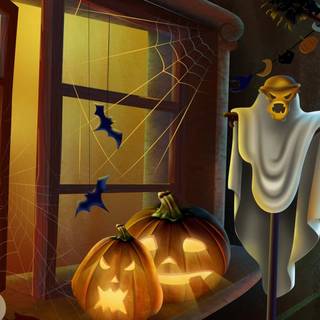 Decorated Halloween wallpaper