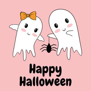 Happy Halloween pink wallpaper