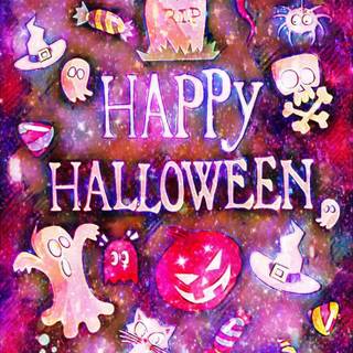 Happy Halloween pink wallpaper