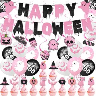 Happy Halloween pink wallpaper