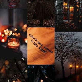 Halloween witches and candles wallpaper