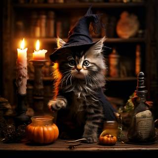 Halloween witches and candles wallpaper