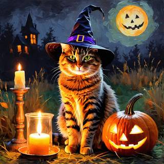 Halloween witches and candles wallpaper