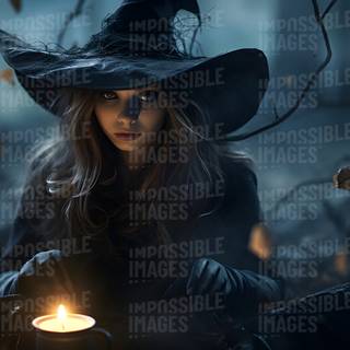 Halloween witches and candles wallpaper