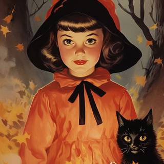 Halloween witches and candles wallpaper