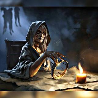 Halloween witches and candles wallpaper