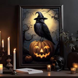 Halloween witches and candles wallpaper