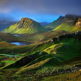 Scotland Highlands and Rolling Green Hills wallpaper