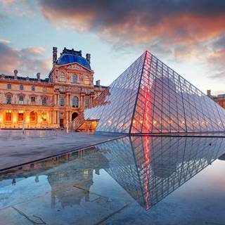 Paris France Louvre Pyramid wallpaper