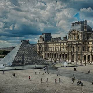 Paris France Louvre Pyramid wallpaper