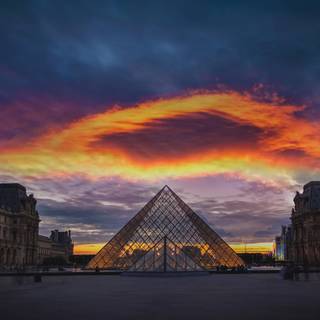 Paris France Louvre Pyramid wallpaper