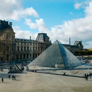 Paris France Louvre Pyramid wallpaper