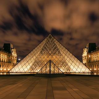 Paris France Louvre Pyramid wallpaper
