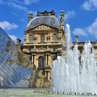 Paris France Louvre Pyramid wallpaper