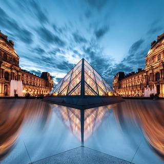Paris France Louvre Pyramid wallpaper