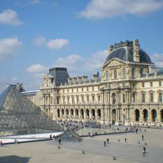 Paris France Louvre Pyramid wallpaper