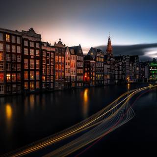 Amsterdam Netherlands tulips and canals wallpaper