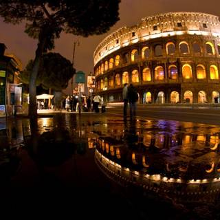 Rome Italy Colosseum at night wallpaper
