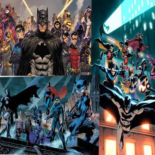 Superheroes cartoon drip desktop wallpaper