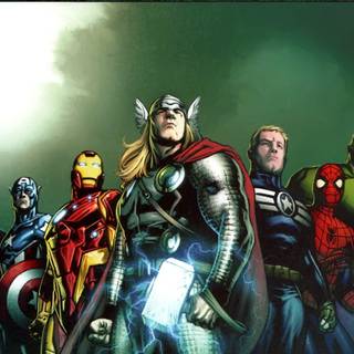 Superheroes cartoon drip desktop wallpaper