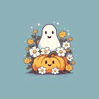 Aesthetic ghost cute wallpaper