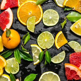 Citrus colors orange, lemon, lime wallpaper