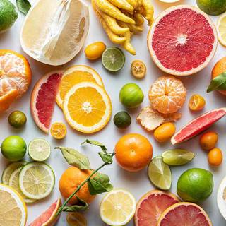 Citrus colors orange, lemon, lime wallpaper