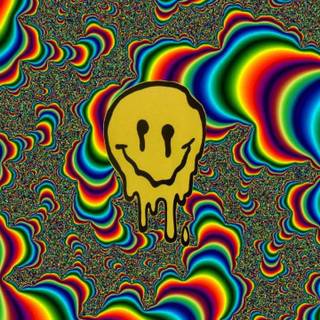 Trippy Smiley face wallpaper