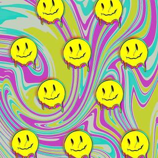 Trippy Smiley face wallpaper