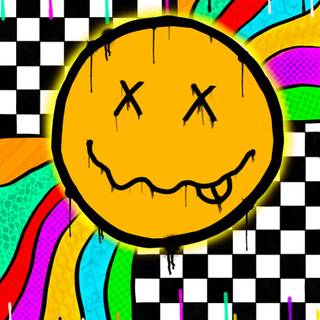 Trippy Smiley face wallpaper