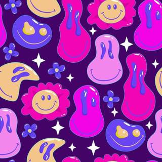 Trippy Smiley face wallpaper