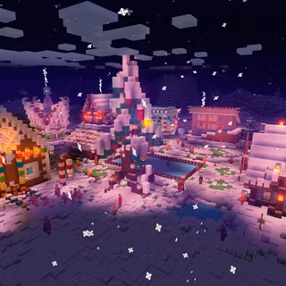 Minecraft winter 4k wallpaper