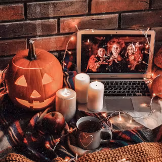 Cozy fall Halloween wallpaper