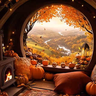 Cozy Halloween laptop wallpaper