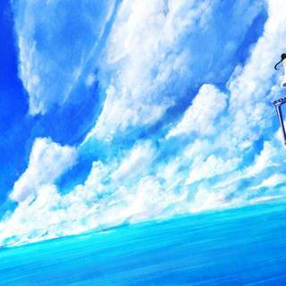 Pastel blue anime wallpaper