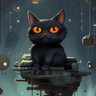 Black cat and orange cat wallpaper