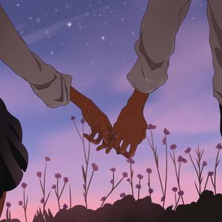 Couple holding hands wallpaper