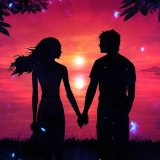 Couple holding hands wallpaper