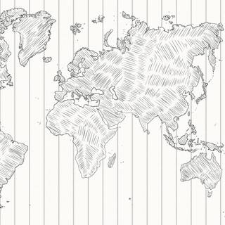 One-line world map wallpaper