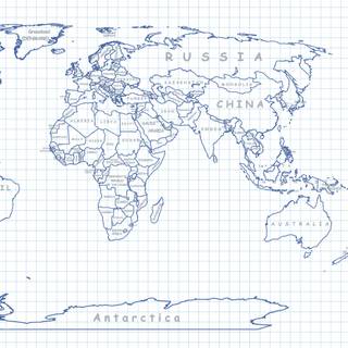 One-line world map wallpaper