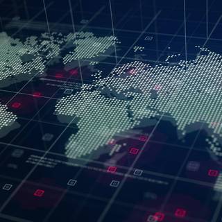 One-line world map wallpaper