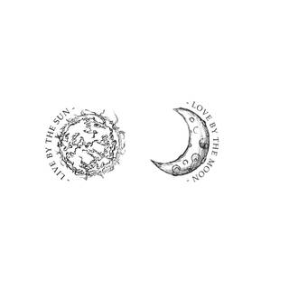Sun and moon line art wallpaper