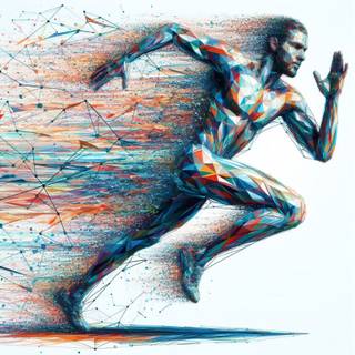 Abstract running man wallpaper