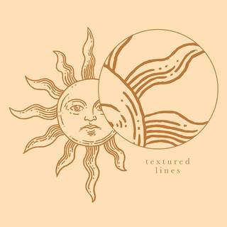 Sun and moon line art wallpaper