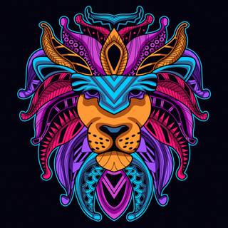 Minimalist lion head wallpaper