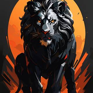 Minimalist lion head wallpaper