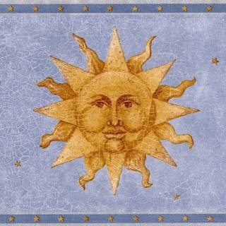 Sun and moon line art wallpaper