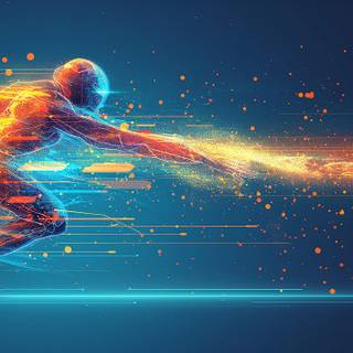 Abstract running man wallpaper